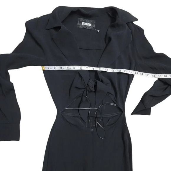 NWOT Reformation Jett Black Collared Jumpsuit - Picture 13 of 15